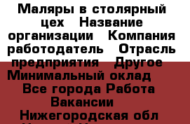 Маляры в столярный цех › Название организации ­ Компания-работодатель › Отрасль предприятия ­ Другое › Минимальный оклад ­ 1 - Все города Работа » Вакансии   . Нижегородская обл.,Нижний Новгород г.